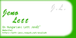 jeno lett business card